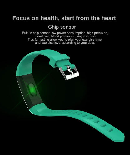 Smart watch waterproof heart rate pedometer adult blood pressure monitoring