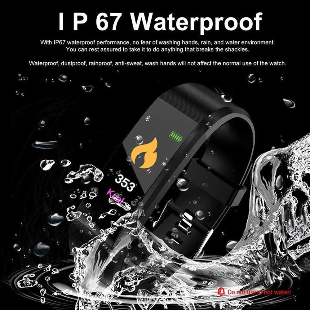 Smart watch waterproof heart rate pedometer adult blood pressure monitoring
