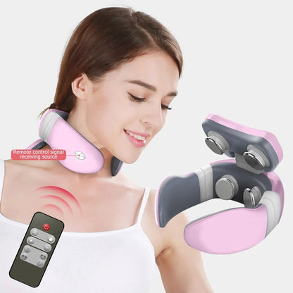 Cervical spine massager with remote control